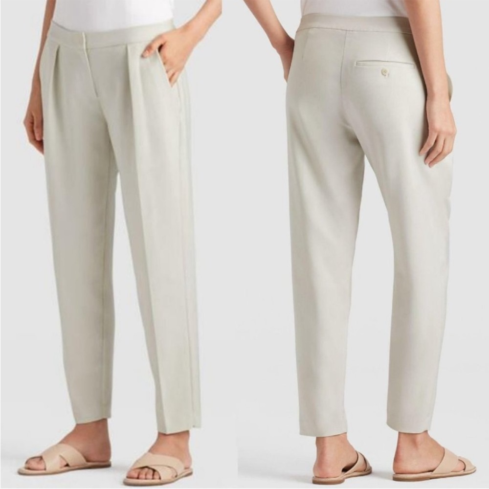 Eileen Fisher Slouchy Tencel Pants in Ivory